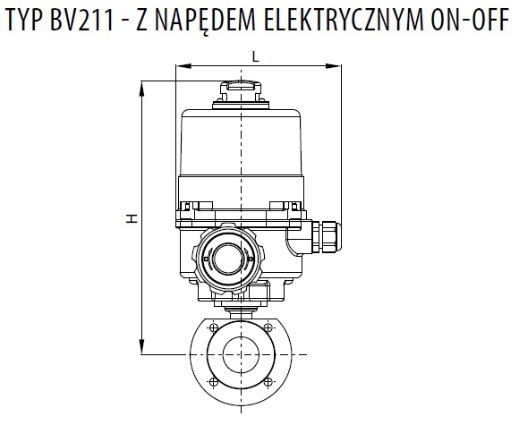 Zawór kulowy kołnierzowy WAFER TYP BV211 z napędem elektrycznym RQS